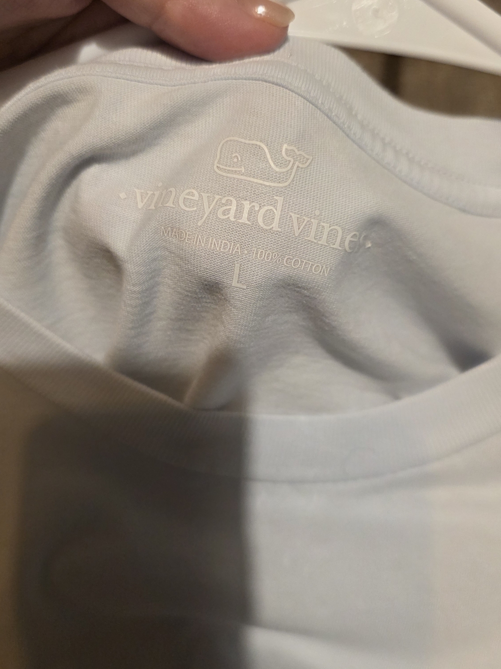 Vineyard Vines Men's Pale Blue Pocket Tee with Whale Patch Football Large EUC - Picture 3 of 3